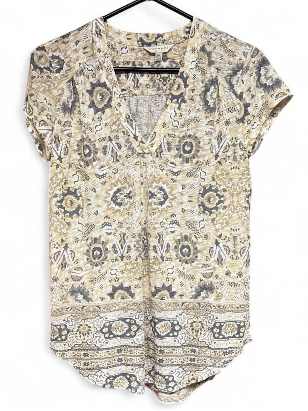 Lucky Brand Cotton Modal Boho Top Size Small
